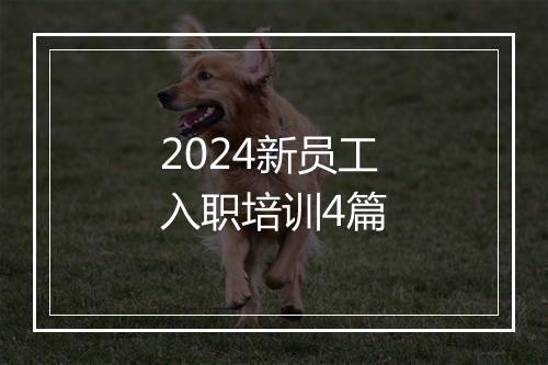2024新员工入职培训4篇