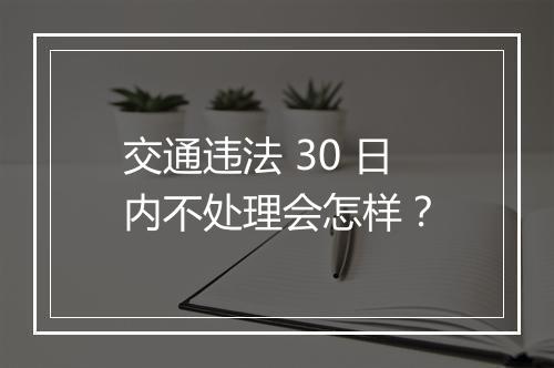 交通违法 30 日内不处理会怎样？