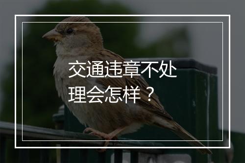 交通违章不处理会怎样？