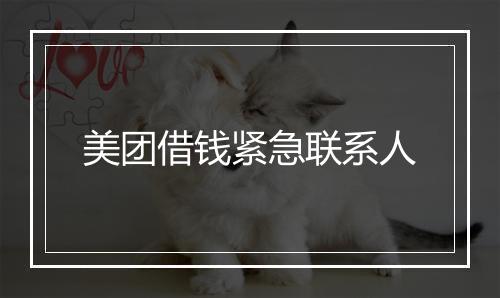 美团借钱紧急联系人