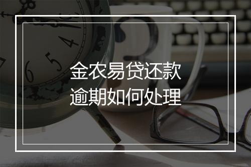 金农易贷还款逾期如何处理