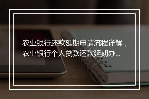 农业银行还款延期申请流程详解，农业银行个人贷款还款延期办理步骤