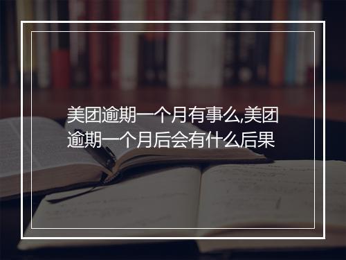 美团逾期一个月有事么,美团逾期一个月后会有什么后果