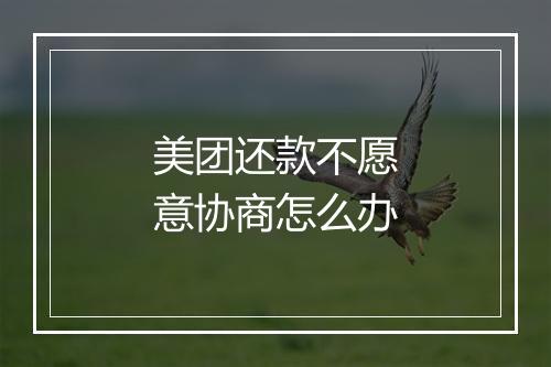 美团还款不愿意协商怎么办