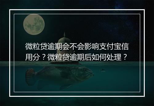 微粒贷逾期会不会影响支付宝信用分？微粒贷逾期后如何处理？