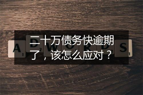 二十万债务快逾期了，该怎么应对？