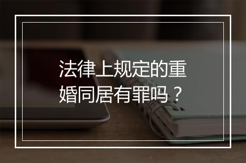 法律上规定的重婚同居有罪吗？