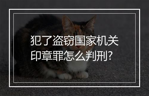 犯了盗窃国家机关印章罪怎么判刑?