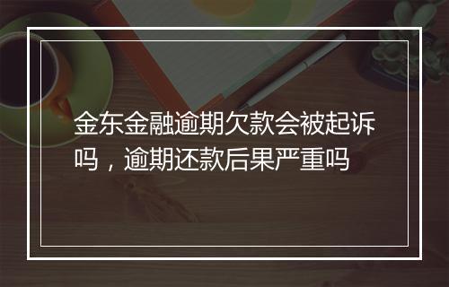 金东金融逾期欠款会被起诉吗，逾期还款后果严重吗