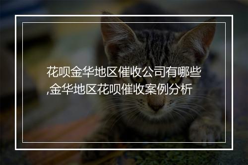 花呗金华地区催收公司有哪些,金华地区花呗催收案例分析