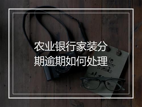 农业银行家装分期逾期如何处理