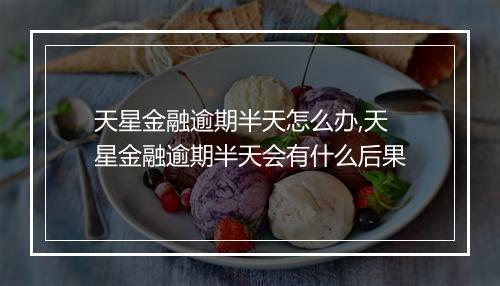 天星金融逾期半天怎么办,天星金融逾期半天会有什么后果