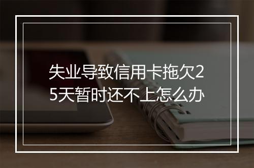 失业导致信用卡拖欠25天暂时还不上怎么办