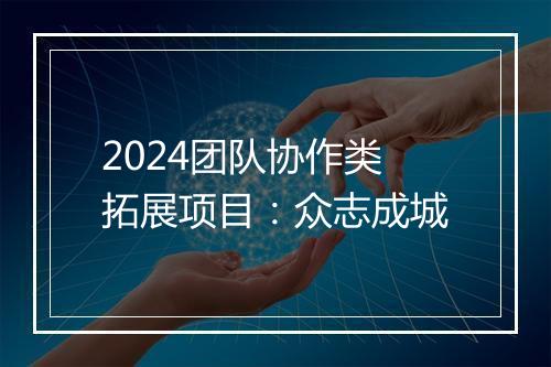 2024团队协作类拓展项目：众志成城