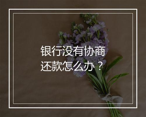 银行没有协商还款怎么办？