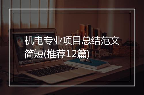 机电专业项目总结范文简短(推荐12篇)