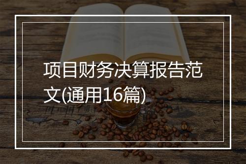 项目财务决算报告范文(通用16篇)