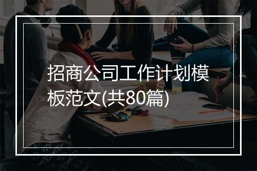 招商公司工作计划模板范文(共80篇)