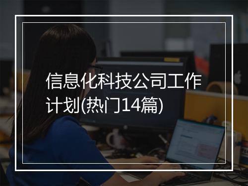 信息化科技公司工作计划(热门14篇)