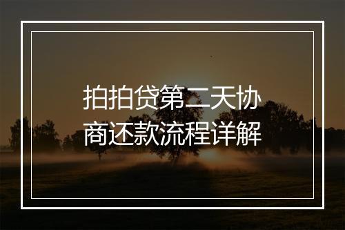 拍拍贷第二天协商还款流程详解
