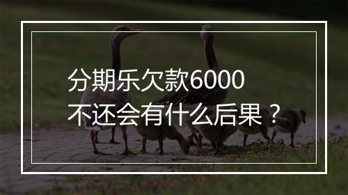 分期乐欠款6000不还会有什么后果？
