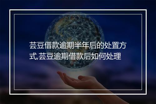 芸豆借款逾期半年后的处置方式,芸豆逾期借款后如何处理
