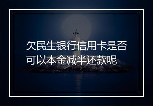 欠民生银行信用卡是否可以本金减半还款呢