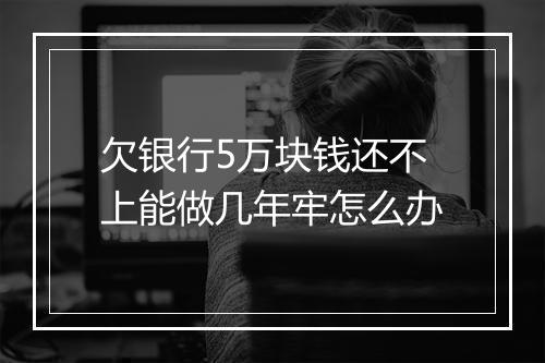 欠银行5万块钱还不上能做几年牢怎么办