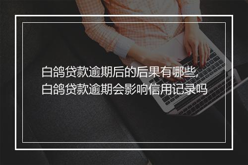 白鸽贷款逾期后的后果有哪些,白鸽贷款逾期会影响信用记录吗