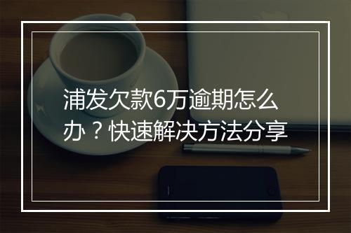 浦发欠款6万逾期怎么办？快速解决方法分享