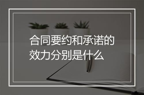合同要约和承诺的效力分别是什么