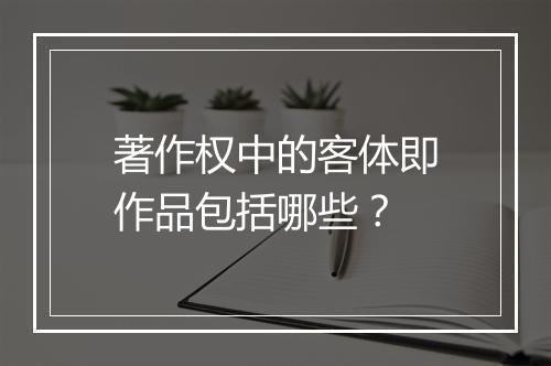 著作权中的客体即作品包括哪些？