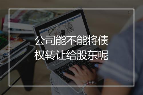 公司能不能将债权转让给股东呢