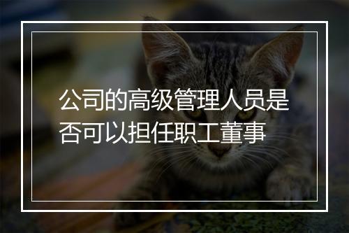 公司的高级管理人员是否可以担任职工董事