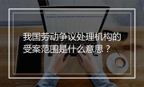 我国劳动争议处理机构的受案范围是什么意思？