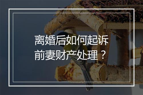 离婚后如何起诉前妻财产处理？