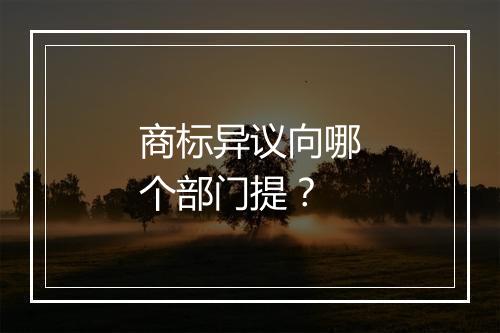 商标异议向哪个部门提？