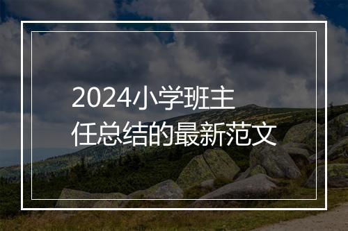 2024小学班主任总结的最新范文