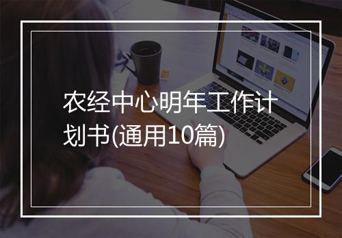 农经中心明年工作计划书(通用10篇)