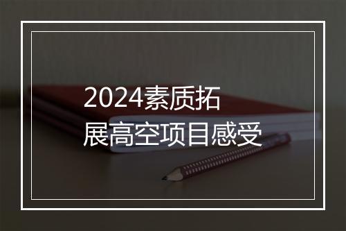 2024素质拓展高空项目感受