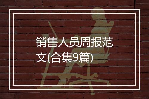 销售人员周报范文(合集9篇)
