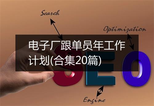 电子厂跟单员年工作计划(合集20篇)