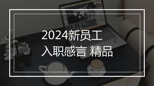 2024新员工入职感言 精品