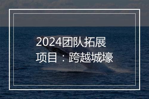 2024团队拓展项目：跨越城壕