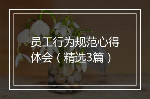 员工行为规范心得体会（精选3篇）