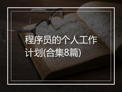 程序员的个人工作计划(合集8篇)