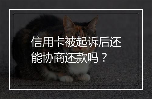 信用卡被起诉后还能协商还款吗？