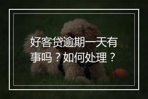 好客贷逾期一天有事吗？如何处理？