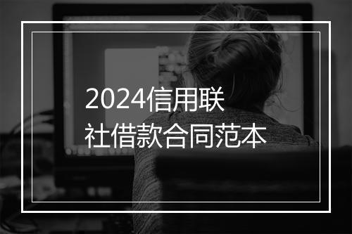 2024信用联社借款合同范本