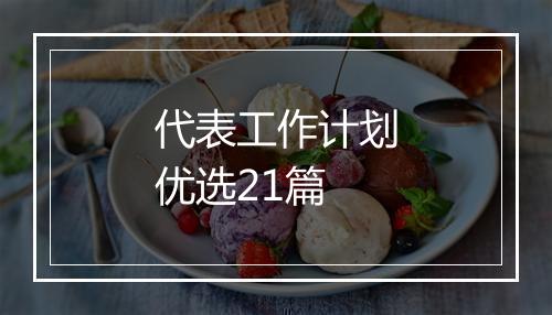 代表工作计划优选21篇